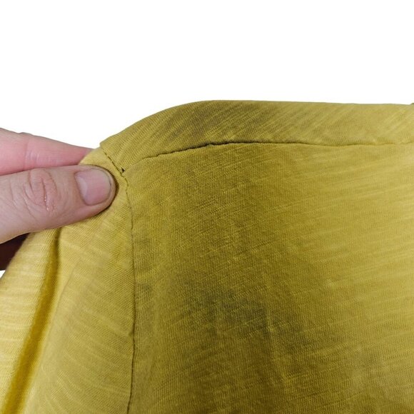 Fresh Produce Yellow Top‎ Mulitmedia Gauzy Back Button Detail Cotton Viscose XL - Picture 14 of 15